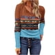 thumbnail image 2 of Puntoco Mujer Tallas grandes Casual Cuello redondo Suelto Impreso Manga larga tops Mujer Blusa Puntoco Puntoco-704, 2 of 5