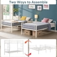 thumbnail image 2 of Twin Over Twin Metal Bunk Bed,Metal Structure Bedframe with Safety Guardrails and 2 ladders,Convertible Bunkbeds,No Spring Box Required and Space Saving Design,White, 2 of 7
