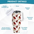thumbnail image 4 of 40 oz Tumbler With Handle Stainless Steel Insulated Tumbler With Lid for Car Cup Holder Horseshoe Pattern with Red Roses, 4 of 9