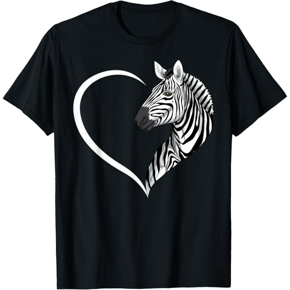 Zebra Shirts For Women Girls Kids Heart Cute Zebra T-Shirt