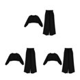 thumbnail image 3 of Qarigey Chica Casual Crop Tops Pantalones Set Otoño Banquete Evento Ropa de algodón Pantalones con cordón Ropa Regalo de cumpleaños Negro Type1 NO1, 3 of 6