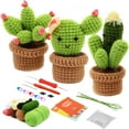 thumbnail image 1 of Tignapoo DIY Crochet Kit for 3 Unique Cactus Plants - Complete Crafting Set with Yarn, Hooks, and Tutorials for Beginners and Experts, 1 of 6