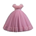 thumbnail image 5 of BFHHYA Girls Tulle Dresses Lace Off Shoulder Long Dress Wedding Birthday Flower Girl Dresses Size 3-14 Years, 5 of 5