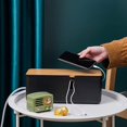 thumbnail image 5 of FrostHike Cable Management Box with Bamboo Lid Small Cable Organizer Box for Extension Cord Power Stripe Surge Protector Wire Management Concealer Organizer Cover Hider (Black), 5 of 5