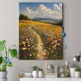 thumbnail image 4 of Qisvanset 12x16 Inch Vintage Wildflower Field Canvas Wall Art, Panoramic Scenery Rustic Farmhouse Home Decor, 4 of 8