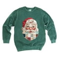 thumbnail image 3 of Santa Face Patchwork Print - Women's Garment Dyed Sweatshirt, 3 of 12