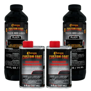 Custom Coat Black 1 Gallon Urethane Spray-On Truck Bed Liner Kit with Spray Gun - Easy 3 to 1 Mix Ratio, Just Mix, Shake and Shoot It