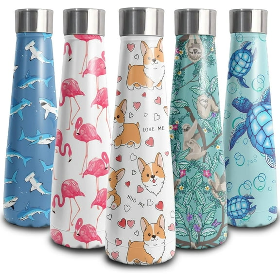 16 oz Butterfly Stainless Steel Water Bottle, Leak Proof Cola Shape Thermo, Insulated Sports Flask Travel Coffee Mug Cup Tumbler, Gifts for Woman Animal Lovers