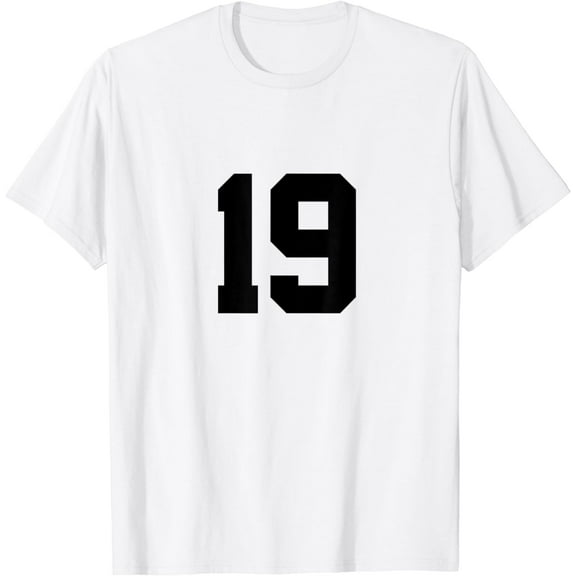 Number 19 Front & Back Sports Team Jersey Birthday T-Shirt