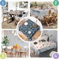 thumbnail image 4 of Dark Blue Christmas Snowflake Pattern Square Tablecloth,Waterproof Square Table Cover,Wipeable Spillproof Washable Table Cover for Home Kitchen Party Decor 60"x60"(152x152cm), 4 of 6