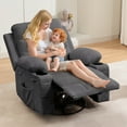 thumbnail image 6 of Oversized Recliner Chair for Living Room - Manual Rocking & 360° Swivel Glider - Massage & Heat - Cup Holder - Comfortable Accent Lounge Chair for Adults, Nursery, Bedroom, 6 of 15