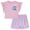 Lavender pink / purple, variant on Sesame Street Elmo Little Girls Peplum T-Shirt and French Terry Shorts Outfit Set Infant to Little Kid