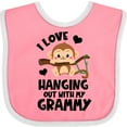 thumbnail image 3 of Inktastic Monkey I Love Hanging out with My Grammy Boys or Girls Baby Bib, 3 of 4