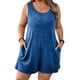 thumbnail image 2 of Trajes Casuales para las Mujeres Verano sin Mangas, Bolsillo Sólido Moda Romper Corto, 2 of 9