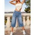 thumbnail image 5 of EMMIOL Women's High Waisted Baggy Denim Bermuda Shorts - Y2K Wide Leg Casual Trendy Streetwear Summer Shorts, 5 of 7