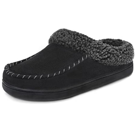ULTRAIDEAS Mens Moccasin Suede Slippers with Cozy Memory Foam & Fuzzy ...