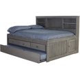 thumbnail image 2 of Discovery World Furniture - Full Size Bed Frame with Headboard Bookcase Captain Day Bed with 3 Drawers & Twin Trundle, Full Size Bed with Storage & Twin Trundle, Charcoal, 2 of 5