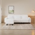 thumbnail image 3 of 84.6" L-Shaped Sectional Sofa, Can Be Converted to Loveseat and Chaise Lounge, Upholstered Boucle Modular Sofa, 4 Seat Couch with 3 Waist Pillows for Apartment Bedroom, Beige, 3 of 8