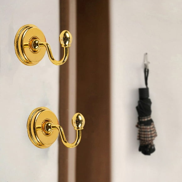 Yykcavykas Popular Picks Curtain Tie Backs, 2 Pcs Alloy Curtain Holdbacks Back Hooks Wall Mounted Coat Hanger Set|Gold-899