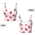 thumbnail image 5 of Picia Hand Drawn Strawberry Sports Bra for Women,Padded Strappy Sports Bras Medium Support Yoga Bra with Removable Cups,Running Yoga Bra-X-Large, 5 of 9