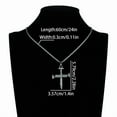 thumbnail image 3 of Silver Cross Pendant Necklace for Men, 3 of 3