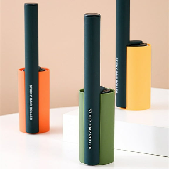 Worallymy Household Clothing Stand-up Drum Sticker Handheld Sticky Lint Roller Reusable Portable Hair Remover Removal Tool