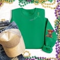 thumbnail image 5 of Zedker Mardi Gras Clothes for Women Light Sweatshirts Merry And Bright Xmas Long Sleeve Shirts Crewneck Pullover Tops, 5 of 5