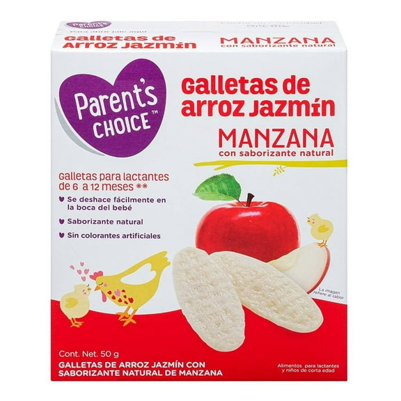 Galletas de arroz jazmín Parent's Choice manzana 50 g