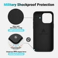 thumbnail image 4 of Shockproof Designed for iPhone 15 Pro Case, Liquid Silicone Phone Case with [Soft Anti-Scratch Microfiber Lining] Drop Protection 6.1 inch Slim Thin Cover - Black, 4 of 13