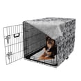 thumbnail image 2 of Floral Dog Crate Cover, Greyscale Composition with Vintage Design Inspirations Nostalgic, Easy to Use Pet Kennel Cover for Medium Large Dogs, 35" x 23" x 27", Charcoal Grey Pale Grey, by Ambesonne, 2 of 6