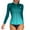 Gradient Green, variant on Rash Guard Shirt for Women Plus Size Zip Front Long Sleeve Sun Protection Swimwear Tops S-3X