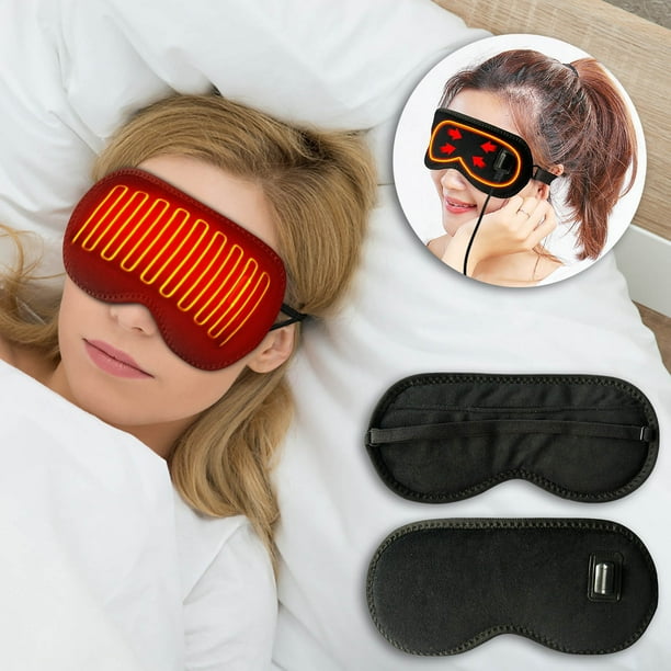Fiudx Antifaz Caliente para Dormitorio, Tela Suave, Compañero de Viaje con Calefacción Usb, Spa de Vapor Reductor Ojeras Negro, Relajación de Uso Diario, Idea de Regalo Perfecta, Diseño de Voltaje Se