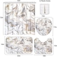 thumbnail image 2 of FMSHPON Marble Painting 4 Piece Bathroom Set Shower Curtain Bath Rug Contour Mat and Toilet Lid Cover, 2 of 8