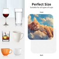thumbnail image 6 of Rateoe Cloud Sleeping Cat Drawing Drink Coasters Set of 4 Leather Coasters Spill Protection for Table Desk,Durable and Non Slip Leather Coaster ,4 Inches Drink Mats-Square, 6 of 6