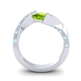 thumbnail image 4 of Diamond-Capitals 1.20 Carat New Natural Diamond Peridot & Aquamarine Gemstone Proposal Ring for Ladies Solid 18K White Gold Size 7.5, 4 of 8