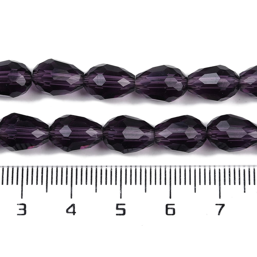 Transparent Glass Beads Strands Faceted Teardrop Indigo 15x10mm Hole: 1.6mm about 46~48pcs/strand 27.95 inch(71cm)