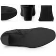 thumbnail image 4 of DARING DIVA Stylish Faux Velvet Round Toe Chunky Heels Ankle Boots Black 9, 4 of 6
