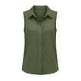 thumbnail image 3 of cocolona Womens Summer Tank Tops Sleeveless Collar Button Basic Shirts Dressy Casual Solid Color Blouses, 3 of 5