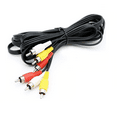 thumbnail image 2 of SatelliteSale 3-Male a 3-Male Video AV RCA AV Cable Composite PVC Cordón negro (6 pies), 2 of 5