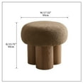 thumbnail image 6 of Mushroom Shape Ottoman, Broadcloth Pleat Mushroom Stool, Lamb Wool Footstool Seat, Barrel PVC Pipe With Walnut Finish, Brown, 6 of 6