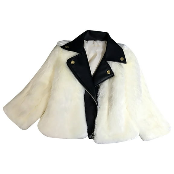 Generic Toddler Snow Wear Kids Girls Coat Winter Windproof Thicken Coat Long Sleeve Jacket Child Warm Button Outerwear 2-12 Years(White,7-8 Years)