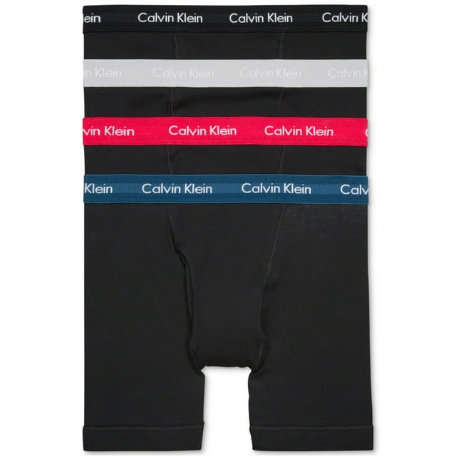 Calzoncillos tipo bóxer de algodón Calvin Klein para hombre, paquete de 4, multicolor, grande Calvin Klein Calzoncillos boxer