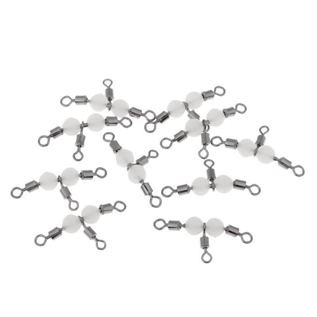 10pcs Eslabón Giratorio 3 Vías Luminoso Barril Rodante En Forma Conector 2cm Sharpla 3 Way Swivels