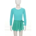 thumbnail image 3 of iEFiEL Girls Long Sleeves Ballet Dance Gymnastics Leotard with Chiffon Tied Skirt Outfit Set, 3 of 7