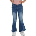 thumbnail image 4 of MSemis Kids Girls Jeans Casual Raw Hem Ripped Jeans Flare Bell Bottom Denim Pants Blue 6, 4 of 6