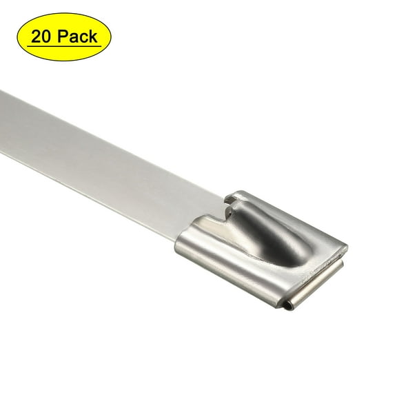 Uxcell 20-Inch Stainless Steel Cable Zip Ties 20Pack