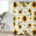 thumbnail image 4 of Shower Curtain, Summer Sunflower on Gery Plaid Waterproof Shower Curtain Set with Hooks for Bathroom Showers,Stalls and Bathtubs,72x84In Vintage Buffalo Check, 4 of 9