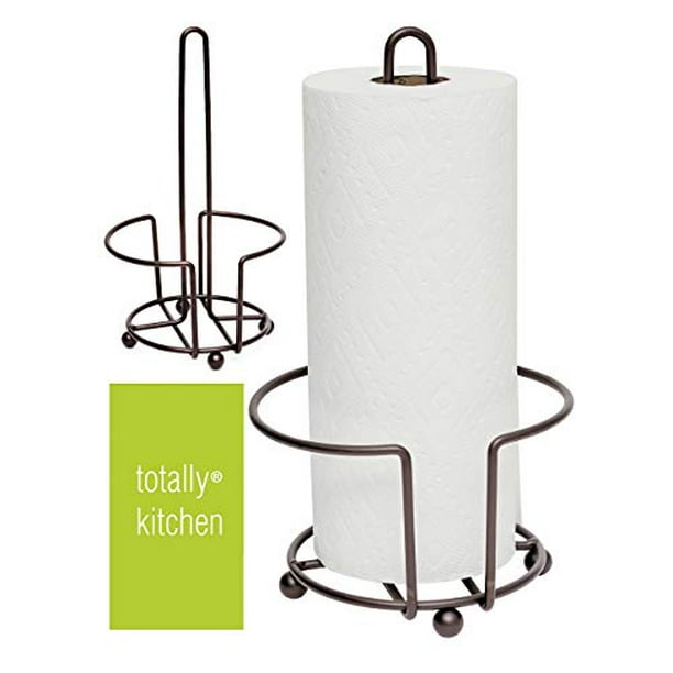 Totally Kitchen Paper Towel Holder Simple Tear Standing Dispenser Heavy Duty Metal Construction Fits Rolls Oil Rubbed Bronze Com Totally Kitchen Paper Towel Holder, Under Cabinet Mount Paper Towel Holder Oil Rubbed Bronze