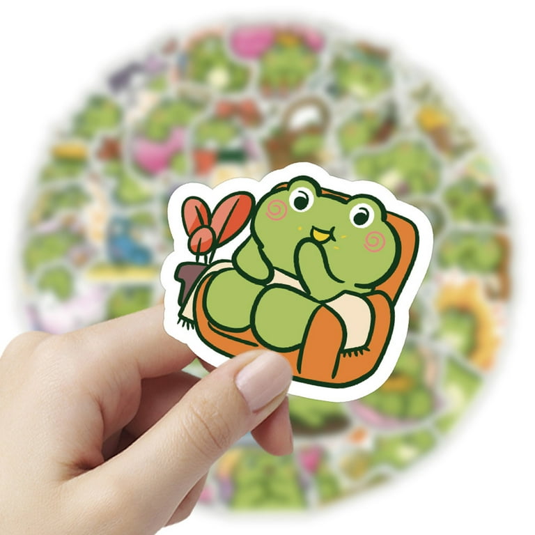 100 Pieces Frog Stickers Frog Decals Cute Frog Laptop Vinyl Stickers  Cartoon Frog Waterproof Decorative Stickers for Computer, Luggage, Guitar
