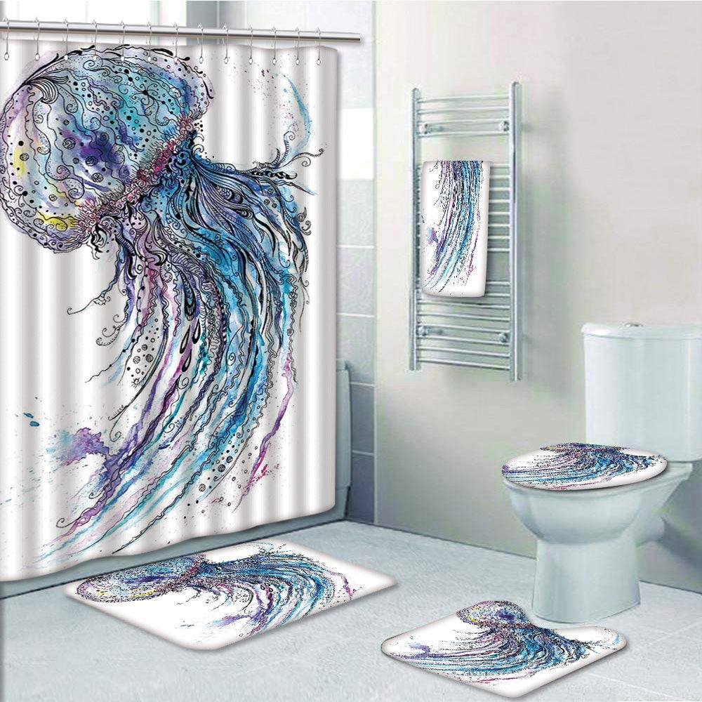 PRTAU Jellyfish Aqua Colors Ocean Animal Sketch Creative Sea Marine 5